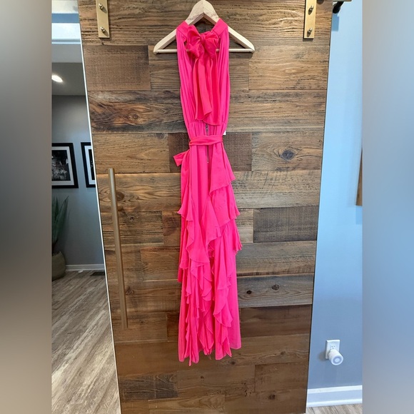 $795 SILK Alice & Olivia Emilia Silk Ruffle Gown, NWT - Picture 11 of 13